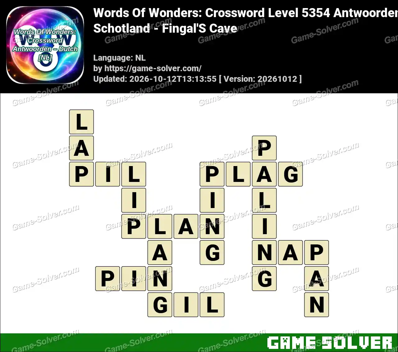 Words Of Wonders: Crossword Level 5354 Antwoorden – Schotland – Fingal’S Cave